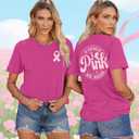 PECHAR in October We Wear Pink Breast Cancer Shirt for Women: Breast Cancer Awareness T-Shirts Pink Ribbons Blouse (Pink, M)