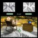 GENIMO Outdoor Rug 8' x 10' Waterproof for Patios Clearance, Reversible Outdoor Plastic Straw Camping Rug Carpet with LED String Light, Area Rugs Mats for RV, Camper, Deck, Balcony, Porch, Grey&White