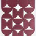 Half-Circle Felt Board Tiles, 12 Packs - Self Adhesive Wall Art & Acoustic Panels | Abstract Wall Decor for Home Office | Modern Pinboard - Red 