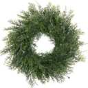 SHACOS Artificial Winter Greenery Wreath 14" Small Pine Wreath Christmas Cabinet Cedar Wreaths Xmas Decoration for Home Kitchen Window Door Candle Ring Chair Wall Table Centerpieces Farmhouse Holiday