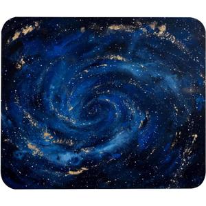 Small Mouse Pad Blue Starry Space Spiral Desk Pad, Comfortable Mouse Mat with Non-Slip Rubber Base, 8.3" x 9.8" Mousepad for Computer, Laptop, Game, Office & Home