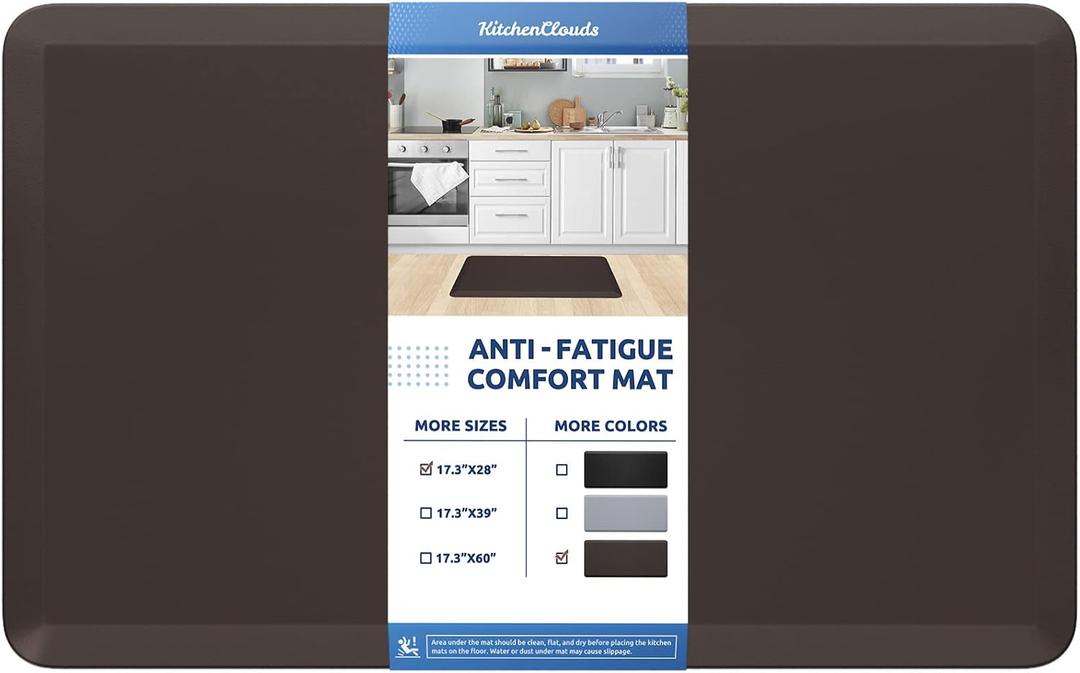 Kitchen Mat Cushioned Anti Fatigue Rug Standing and Comfort Floor Mats
Water-Resistant, Non-Slip, Easy to Clean Comfort Floor Mat for Kitchen, Sink & Office, Multiple Colors & Sizes, 17.3"x28"