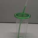 CAPIJIONG 450ml/15.5oz Double-Layer Cup With Lid, Transparent Straight Cup-K-style