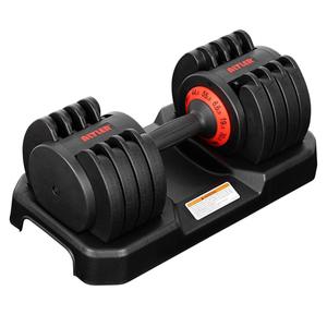 ALTLER Adjustable Dumbbell, 55LB Dumbbell Set with Tray for Workout Strength Training Fitness, Adjustable Weight Dial Dumbbell with Anti-Slip Handle and Weight Plate for Home Exercise