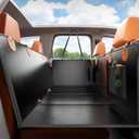 Dog Car Seat Cover for Back Seat, Hard Bottom Back Seat Extender for Dogs, Waterproof Dog Hammock for Truck Support to 400lbs, Car Seat Protector for Cars, Trucks, SUV, Jeep (Universal-PU-Orange)