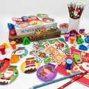 194 Pcs Christmas School Stationery Set Xmas Classrooms Exchange Stationery Party Favors Class Reward Prizes Notebooks Pencils Sharpener Erasers Stickers Stamps for Party Supplies (Snowball)