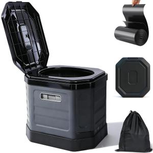 Camping Toilet for Adults - Portable Folding Toilet with Lid, Travel Portable Potty for Adults, Porta Potty Car Portable Potty