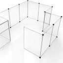 Tespo Pet Playpen, Portable Large Plastic Yard Fence Small Animals, Puppy Kennel Crate Fence Tent, 28 X 20 Inch, White, 12 Panels