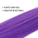 Purple Hair Extensions for Braids - 26 Inch Pre Stretched Synthetic Braiding Hair, Fluffy and Full, Light Weight, Stage Party Halloween Cosplay Costume Accessories (2pc)