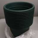 12 Pcs 10'' Plastic Plant Pots Round Planter Pots with Saucer Tray Seedling Pot Hole Seed Resin Plant Pot Starting Nursery Flower Container with Pallet for Garden Outdoor Indoor (Green)