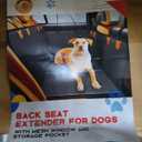 Back Seat Extender for Dogs, Hard Bottom Dog Car Seat Cover for Truck Back Seat, Dog Hammock for Car, Upgraded PU Leather Material, Larger Space, Holds 400lbs, 55x27.5