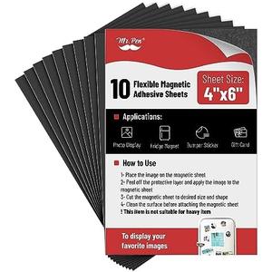 Mr. Pen- Adhesive Magnetic Sheets, 4" x 6", 40 Pack, with Adhesive Backing, Flexible Picture Magnets, Cuttable Magnetic Sheets