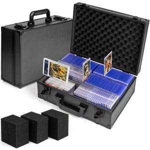 Top Loader Case, Trading Card Storage Box with Key Lock for Sports Cards, Trading Cards, Hard Case Holds 600+ Top Loaders or 130+ 35pt One Touch (Large)