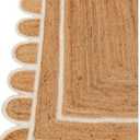 SVI Rug Scallop Pattern Jute Bohemian Area Rug (Off White, 2'x6')