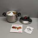 T-fal Clipso Stainless Steel Pressure Cooker, 6.3 Quart, Induction Cookware, Secure Locking System, One Hand System, Recipe Book Included, Pots and Pans, Kitchen, Silver