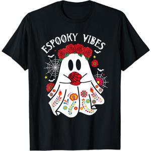 Espooky Vibes Maestra Halloween Spanish Mexican Teacher T-Shirt (Small)