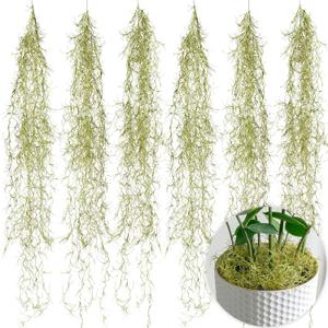 SEEKO Succulents Fake Spanish Moss 6 Pack, 33" Premium Artificial & Faux Moss Decor
