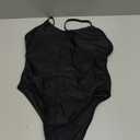 Women's Sexy One Piece Swimsuit Tummy Control Classic High Cut Bathing Suit Cheeky Coverage (Medium, Cool Black)