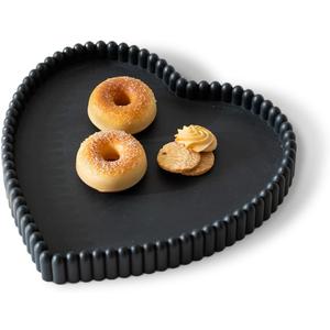 Coffee Table Tray, Home Decor Heart Shaped Tray, Concrete Black Coffee Table Decor Trays, Serving Decorative Trays for Dining Table