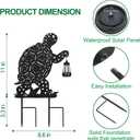 nawaza Turtle Metal Garden Stakes Decorative 2Pack,Solar Lights Outdoor Garden Decor Stake,Birthday Gifts for Mom Women,Decorative Metal Housewarming Ornament for Lawn Patio Yard Pathway Black.