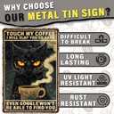 2 x Black Cat Coffee Metal Sign Black Cat Touch My Coffee I Will Slap You So Hard Tin Sign Vintage Home Coffee Bar Wall Art Decor 8x12inch