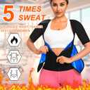 Sauna Shirt for Women Sauna Waist Trainer for Women Weight Loss Sauna Suit Workout Sauna Vest Zipper Body Shaper (Black, XL)