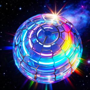 2025 Upgraded Flying Orb Ball Toys, Hand Controlled Spinner Toy with Colorful LED Lights  360 Hover Spinning Top for Teens & Adults, Fun Motion Toy, Rechargeable Gift for Boys & Girls (Blue)