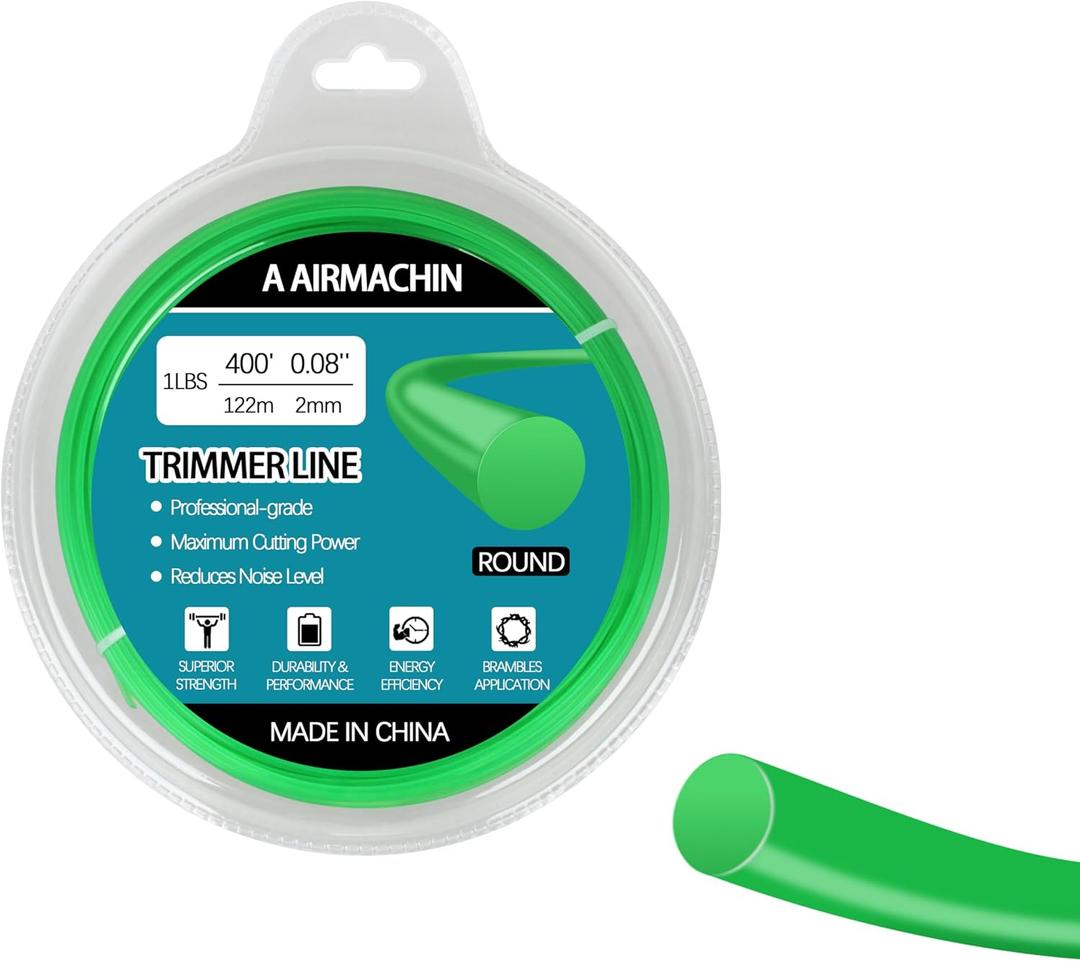 2 x T-03866 Twisted Trimmer Line for Makita Weed Wacker String0.080, Green, 175, 1/2 lbs.