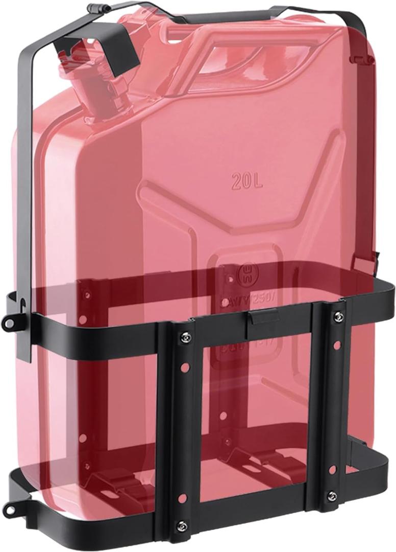 Anti-theft Jerry Can Mount Holder: Lockable Jerry Gas Can Holder Rack, 5 Gallon (20 Liter), Reinforced Welding, Anti-theft U-bayonet, Plum Stainless Steel Screws