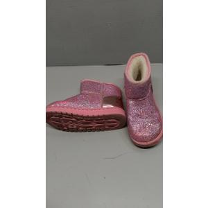 Girls Winter Warm Snow Boots Sequin Fur Lined Waterproof Boot Glitter Princess Outdoor Shoes(Toddler/Little Kid) Size 12