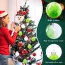 24 Pcs Christmas Balls Ornament 2.5 Inch Hanging Red Green Christmas Feather Balls for Xmas Tree Decorations Home Indoor Outdoor Holiday Party Decor