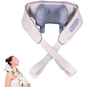 Neck and Shoulder Massager, Deep Tissue 6D Kneading with Heat, Shiatsu Cordless Neck and Shoulder Massager for Men & Women (Gray)