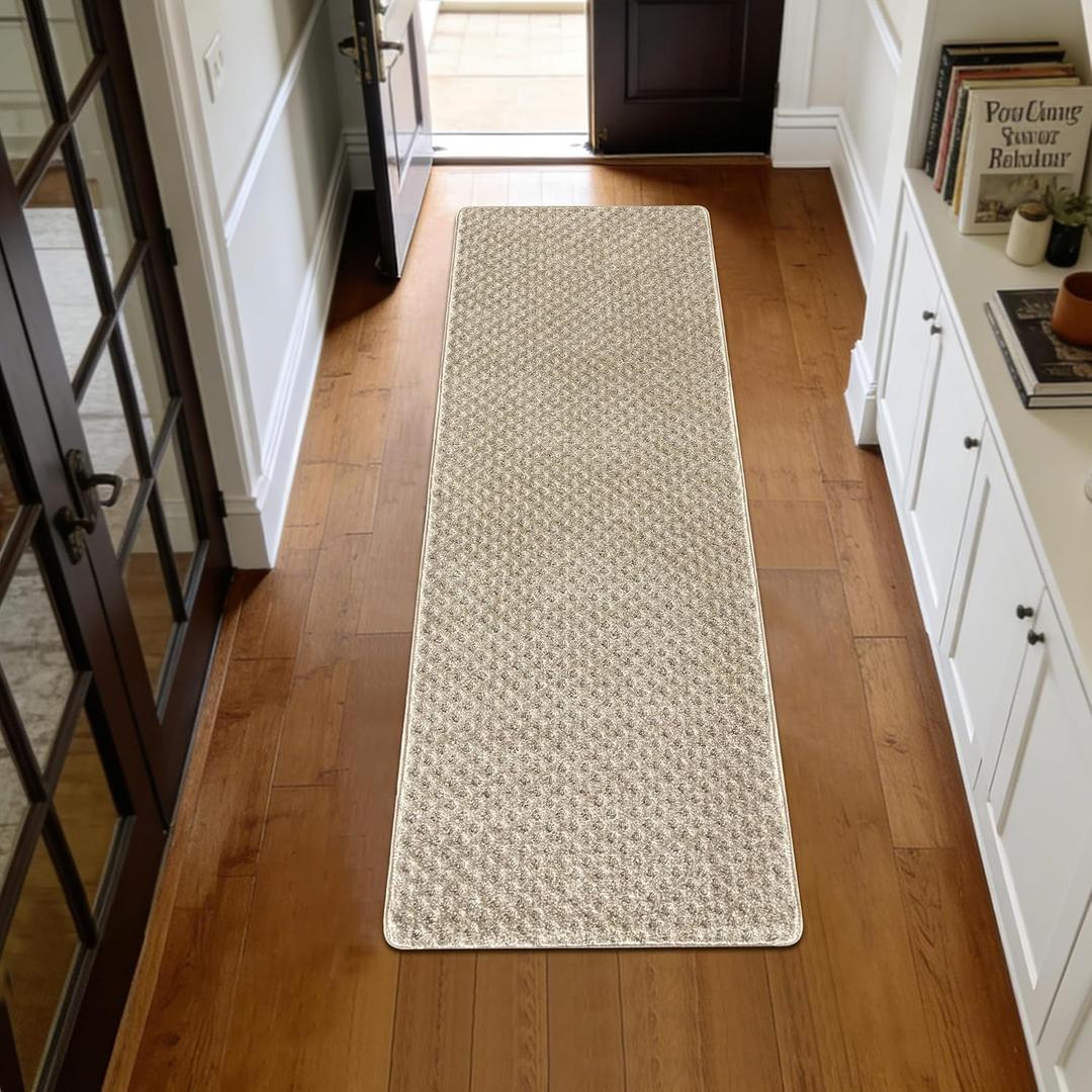 PURE ERA Runner Rug for Hallway 2 x 6 Feet, Non Slip Hallway Runner with Self Adhesive Backing, Washable Carpet Runner for Bedroom Living Room Kitchen Bathroom Area Rugs Reusable