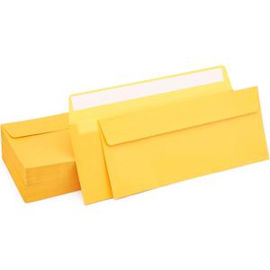 100 Pack Metallic Gold Envelopes #10 Business Envelopes 4-1/8 x 9-1/2 Self adhesive Mailing Envelopes for Office, Business Letterhead, Invoices, Personal Mailing, Letters, Unique Invitations