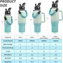 BJPKPK Insulated Water Bottles with Straw Lid, 35oz Metal Water Bottle with 2 lids & Paracord Strap, Double Wall Stainless Steel Tumbler with Handle, Reusable Cups, Mugs, Thermo, Mint