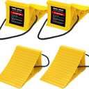 Wheel Chocks for RV Trailer, 4 Pack Non Slip Wheel Chocks for Travel Trailers with Rope for Easy Removal, Lightweight Plastic Wheel Stoppers Block for Camper Cars Trucks