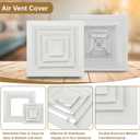 PATIKIL 7" x 7" Square Ceiling Diffuser, Aluminum Square Vent Cover HVAC Ceiling Diffuser for HVAC System Horizontal Flow Duct Industrial Home Office, White, 10" x 10" Ducting Opening Size