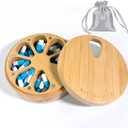 Bamboo Wood Pill Organizer for Medicine Vitamin Weekly, 7 Day Tablet Organizer,Pill Box Medium Container Holder, Daily Portable Travel Pill Case