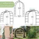 Thickened Tube Garden Arch,7.3ft Heavy-Duty Metal with 16mm Steel Tubes & 0.5mm Thickened Wall, Durable Outdoor Trellis for Climbing Plants,Roses,Garden Party,Ceremony & Decorations (Black)