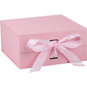 OEMVALATY Pink Gift Box,8x8x4 Inches Gift Boxes with Lids for Presents with Magnetic Closure and Ribbon for Wedding,Storage,Birthday