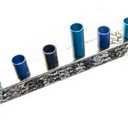 Yair Emanuel Anodized and Hammered Strip Menorah - Blue