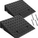 Heavy-Duty Rubber Curb Ramps 2-Pack, 6" Height & Extra-Wide 18.8" Width, Supports 11800LBS, Non-Slip Driveway Ramps for Wheelchairs, Cars, Scooters, Lawn Mowers & Motorcycles