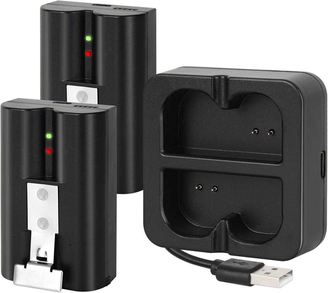 Hiweld 2-Pack 6040mAh Rechargeable Battery with Dual Charger Station for Ring Video Doorbell 2/3/3Plus/4, Stick Up Cam & Spotlight Cam  Compatible Replacement Power Kit
