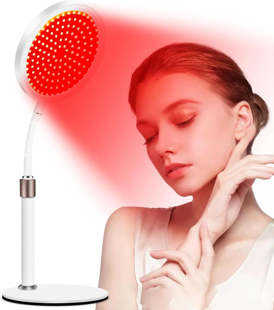 Red Light Therapy Lamp with Base, Led Red Light Device with 360 Degree Adjustable Gooseneck, 140 LEDs Red Light Lamp with Controller, 660nm Red Light Therapy Device for Body