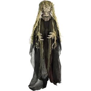 Haunted Hill Farm Life-Size Scary Talking Tree Man Halloween Animatronic with Touch Activated Lights and Sound, Battery Operated Indoor or Covered Outdoor Halloween Decorations, Creepy Fright Props