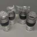 Host Freeze Beer Glasses, 16 ounce Freezer Gel Chiller Double Wall Plastic Frozen Pint Glass, Set of 4, Black and Grey