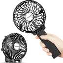 EasyAcc Mini Handheld Fan, Portable Fan Small USB Desk Fan Personal Hand Fan 3 Speed 10H Working Hours Rechargeable Battery Cooling Folding Fan for Travel Outdoor Office Household (2600 Battery Black)