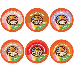 Crazy Cups Decaf Variety Pack, Hot Or Iced Coffee Pods Variety With Decaf Flavored Coffee Pods For Keurig K Cups Machines, 72 Count (EXP 02/10/27)