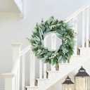 Eucalyptus Wreaths 22" Large Artificial Greenery Outdoor/Indoor Wreath Spring/Summer/Winter Wreath Green Wreaths for Front Door Porch Window Wall Hanging Decor All Year Round Wre-athGreen