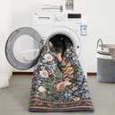 Cute Botanical Bathroom Rugs Non Slip, Ultra Thin Strawberry Thief Abstract Art 2x3 Small Rugs, Green Tropical Floral Leaves Throw Area Rug for Bedroom Kitchen Indoor Entrance Entryway Rug Washable